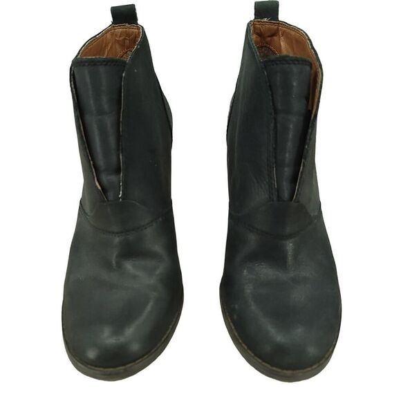 Lucky Brand Black Leather Wedge Ankle Boots Size 7.5 - Picture 6 of 11